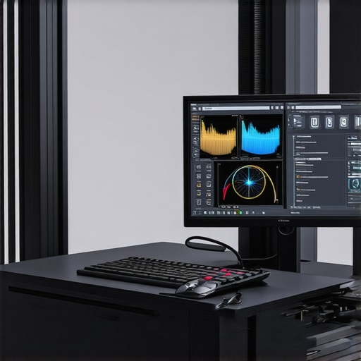 Futuristic AI calibration interface monitoring professional monitor accuracy