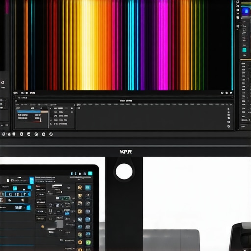 Futuristic professional monitor demonstrating advanced calibration and HDR features
