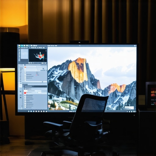 Professional workspace with calibrated monitor and HDR technology