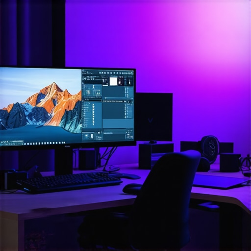 Creative workspace with high-end HDR & 4K monitor setup