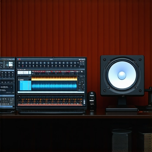 Creative workspace featuring high-quality monitor with calibration tools