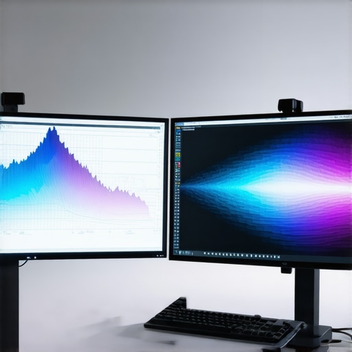 MicroLED display technology with AI calibration tools in a modern studio