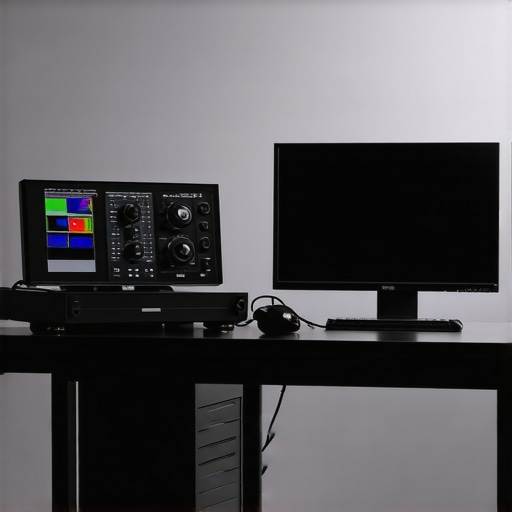 Studio environment with calibration tools and high-end monitors for color accuracy