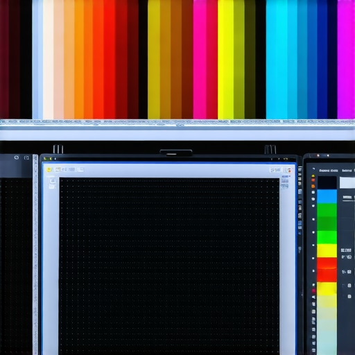 High-end professional monitor with calibration tools in a studio environment