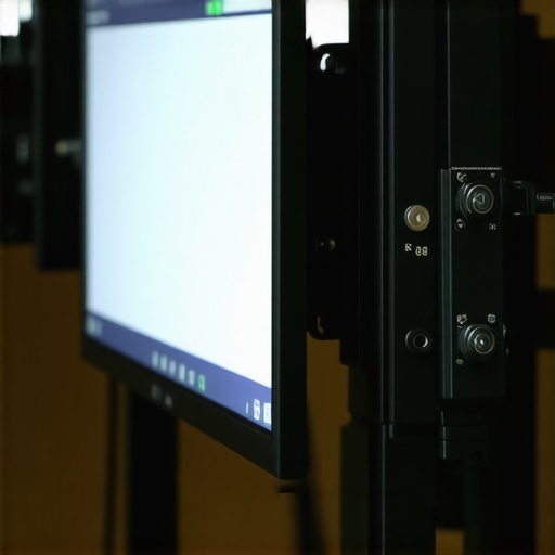 Professional calibration devices analyzing a high-end HDR monitor in a studio environment