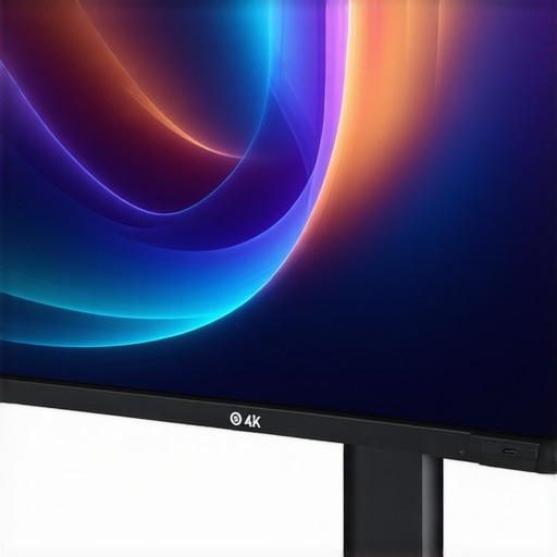 Detailed view of a cutting-edge 4K OLED monitor highlighting quantum dot and mini-LED features.
