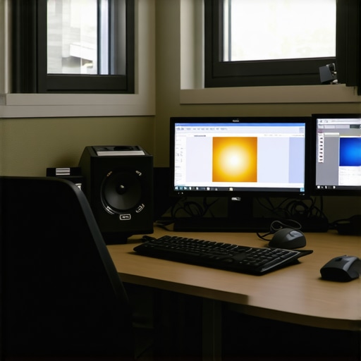 Professional calibration workspace with color measurement tools and reference monitor.