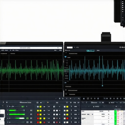 Spectral measurement device calibrating a professional monitor in a studio setting