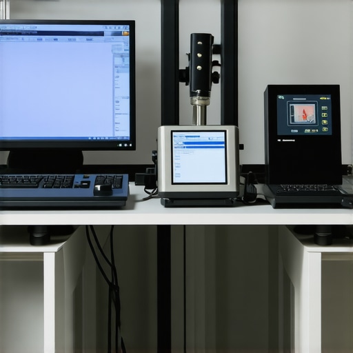Spectroradiometer and colorimeter measuring a professional monitor's color accuracy.