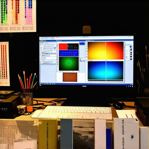 A technician calibrating a professional monitor using hardware calibration tools in a dark editing studio.