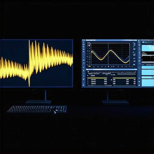 Professional HDR monitor with spectral calibration devices in a darkened editing suite