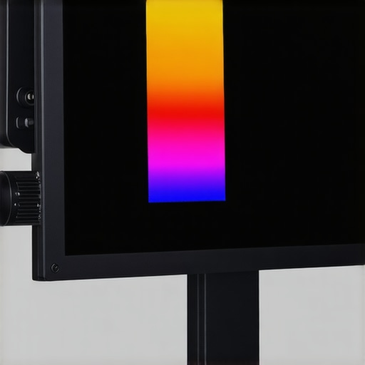 A spectrophotometer calibrating a professional monitor for color accuracy.