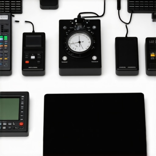 Calibrating monitors with specialized tools in a modern workspace