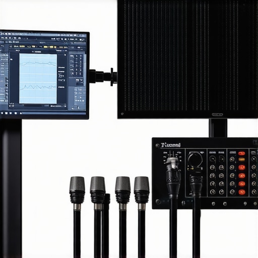 High-grade colorimeter connected to monitor within a dark, controlled studio environment.