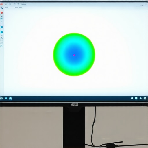 Calibration device measuring a professional monitor for color accuracy.