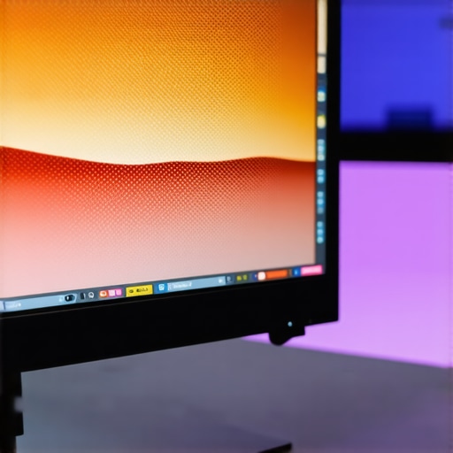 Close-up view of a calibration device connected to a high-end HDR monitor during calibration process