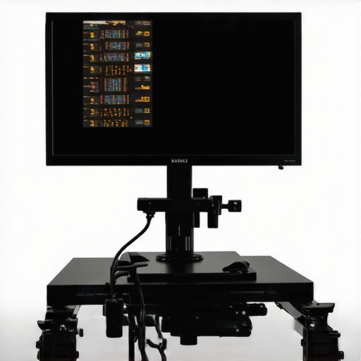 A professional-grade 4K HDR monitor connected to spectral measurement tools in a calibration studio.