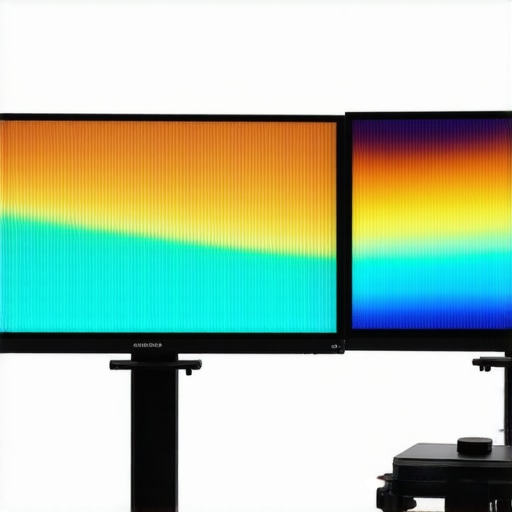 Spectral measurement device calibrating an HDR professional monitor in a studio environment