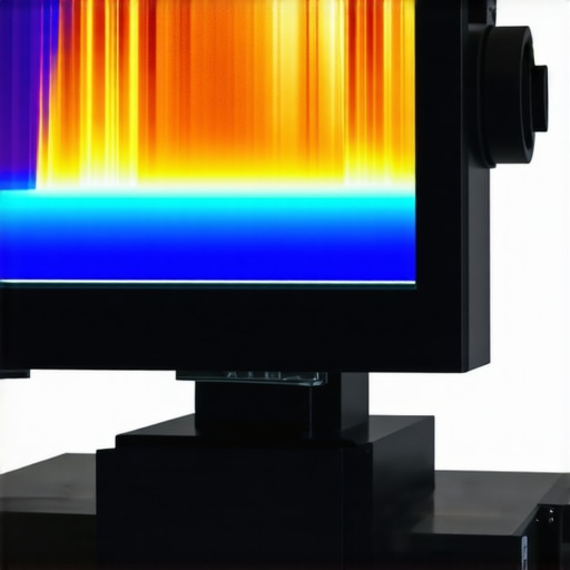 High-precision spectroradiometer analyzing an HDR monitor for detailed spectral calibration