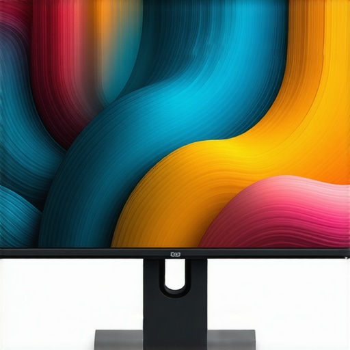 Close-up of a professional HDR monitor displaying calibration data and real-time environmental sensors