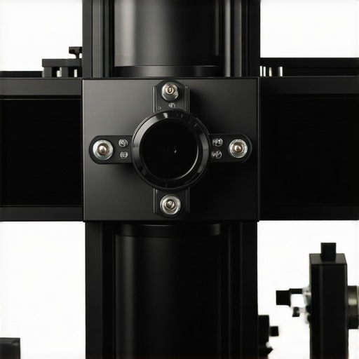 Professional HDR monitor with built-in calibration sensors in a dark studio setting.