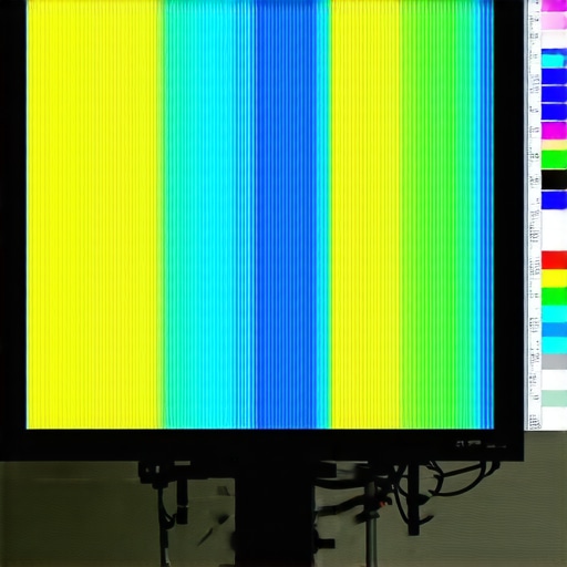 Spectroradiometer measuring luminance across a high-dynamic-range professional monitor