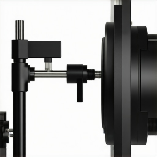 Close-up of calibration hardware measuring monitor color accuracy.