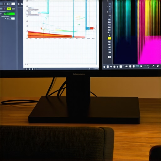 Professional calibration software analyzing color accuracy on a high-end monitor