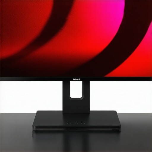 Close-up image of a microLED monitor showcasing vibrant HDR visuals alongside calibration interface.