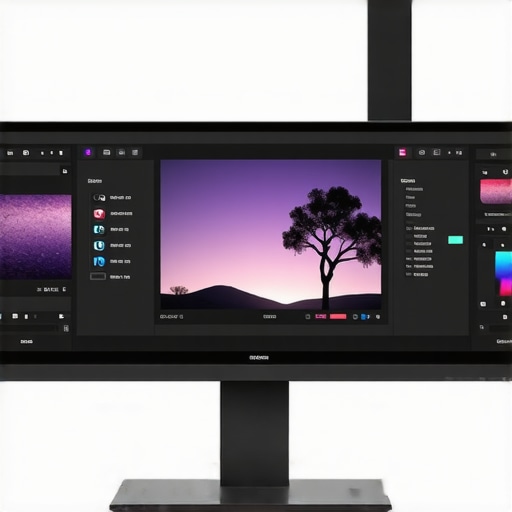 A professional HDR monitor showcasing calibration process with vivid color display