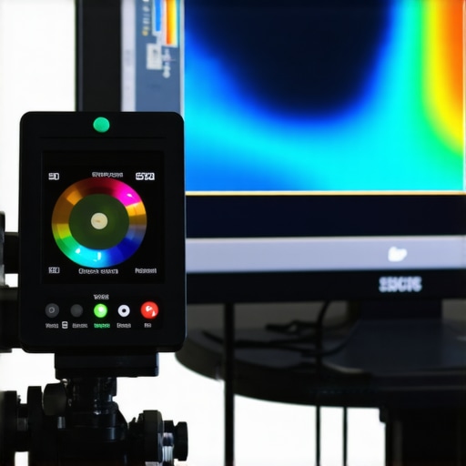 Spectrophotometer measuring spectral output of high-end HDR monitor