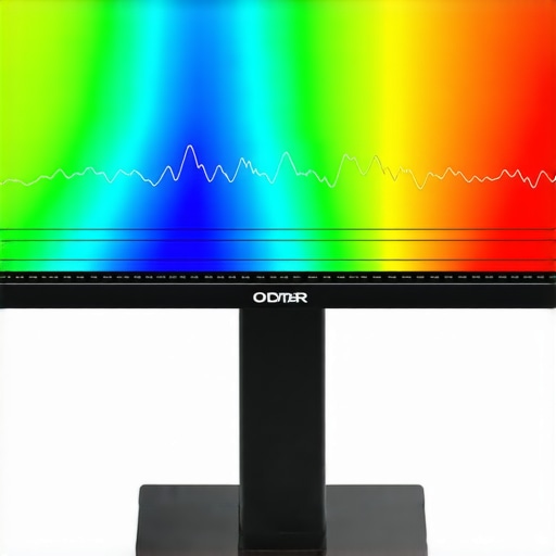 Spectroradiometer device measuring spectral output of a professional HDR monitor for precise calibration.