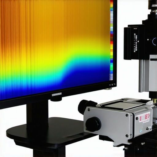 Spectroradiometer analyzing spectral data of a professional display during calibration