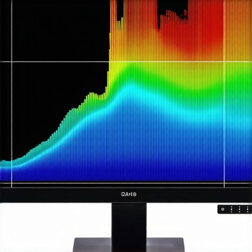 Spectroradiometer device measuring display spectral output during calibration