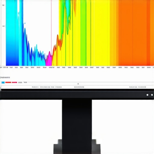 Advanced Calibration System for HDR Monitors Spectral calibration device measuring a professional HDR monitor's color accuracy.