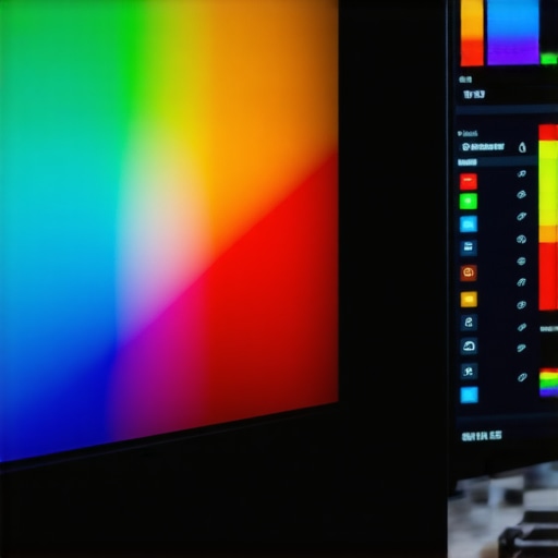 Advanced Calibration Tool in Action Spectrophotometer calibrating a 4K HDR monitor under studio lighting conditions.