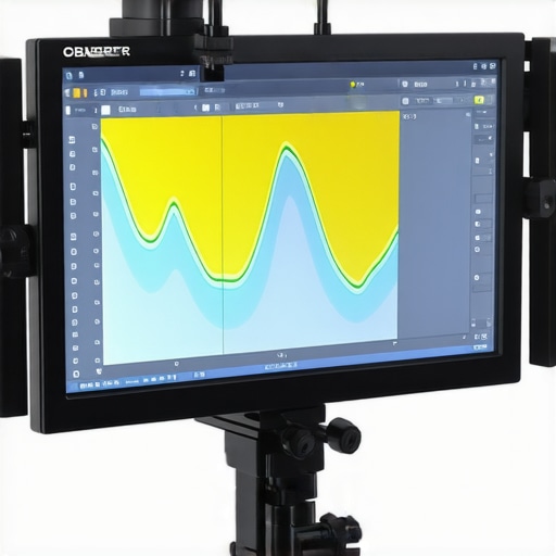 Advanced Monitor Calibration in Action Spectrometer device calibrating a professional monitor for color accuracy.