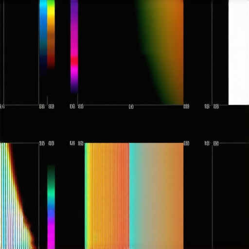 Advanced monitor calibration technology in action High-end professional monitor being calibrated using spectral sensors and AI-driven systems.