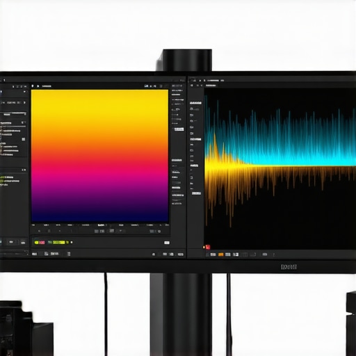 Close-up of a high-end monitor with integrated sensors and calibration tech