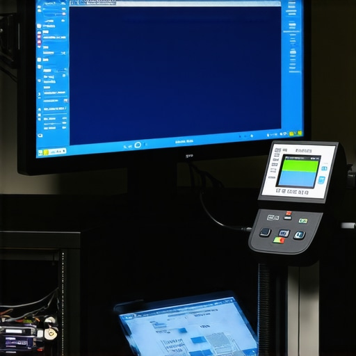 Spectrophotometer analyzing a 4K HDR monitor in a controlled environment