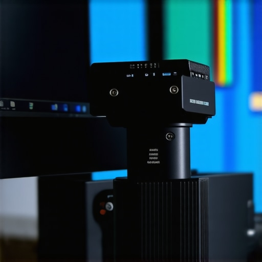 Micro-Calibration in Action for Color Precision Spectroradiometer measuring a professional monitor's color output during calibration process
