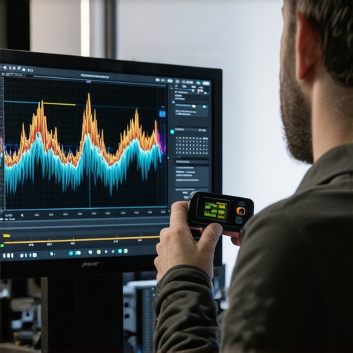 Monitor Calibration in Action Colorist calibrating a professional monitor using calibration hardware for accurate color reproduction.