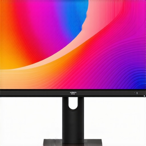 A professional 4K HDR monitor displaying vibrant colors with visible environmental sensors for calibration