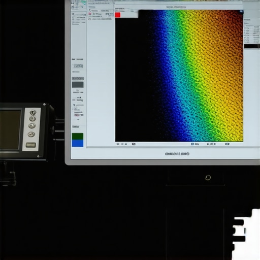 Spectral Calibration in Action Spectroradiometer measuring spectral output from a professional 4K display during calibration.
