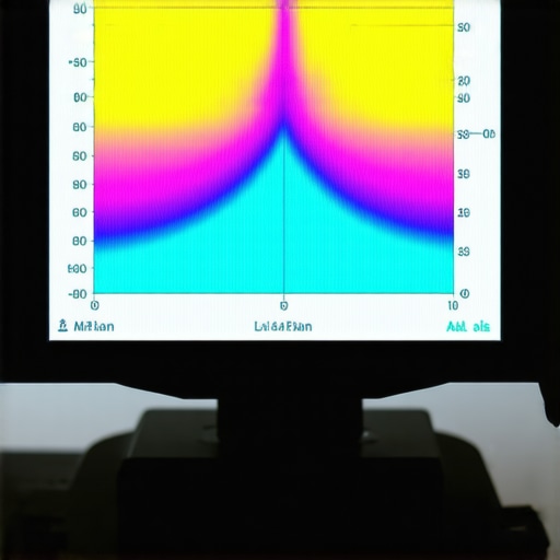 Spectral Calibration in Action Technician calibrating a monitor using a spectrophotometer for spectral accuracy