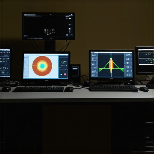 Spectral Calibration in a Professional Lab Spectroradiometers and calibrated monitors in a controlled environment for color accuracy testing.