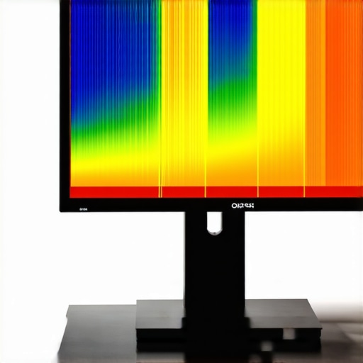 Spectral Measurement of a Professional Display A high-precision spectroradiometer measuring light spectrum from a calibrated monitor.