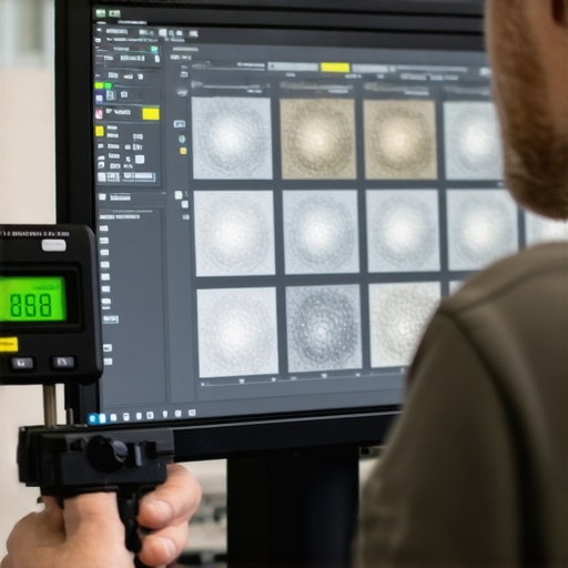 Colorimeter measuring a monitor during advanced calibration process.