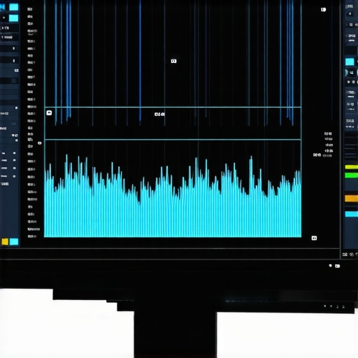 Technicians calibrating a high-end professional monitor using sensors and specialized software at a studio