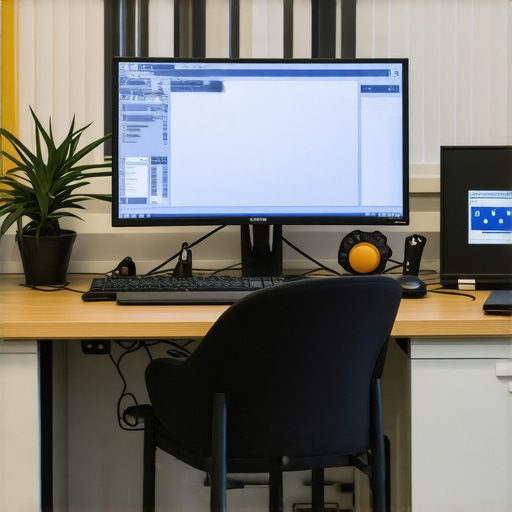 Optimized Monitoring Environment Setup A professional editing and color grading workspace with calibrated monitor and ambient light control